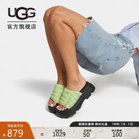 UGG夏季女士厚底弹力绳搭扣一字凉拖鞋 1152697 CTRP|毛毛虫绿色 38