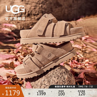UGG夏季女士纯色厚底露趾可调式束带凉拖 1155458 SEL|灰色 40