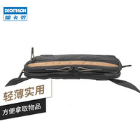 迪卡侬户外男徒步运动多功能腰包手机包贴身棕色-2453780