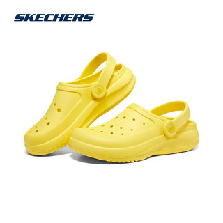 斯凯奇（Skechers）女鞋夏季洞洞鞋休闲外穿拖鞋休闲轻质软弹透气泡泡鞋111514 亮黄色/YEL 36