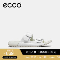 爱步（ECCO）拖鞋女 夏季凉拖鞋搭扣设计外穿时尚勃肯鞋 科摩206833 亮白色20683304002 39