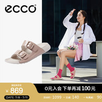 爱步（ECCO）拖鞋女 夏季凉拖鞋搭扣设计外穿时尚勃肯鞋 科摩206833 20683301084裸色 39