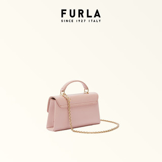 芙拉（FURLA）1927牛皮精制迷你女士斜挎链条包小芙袋 粉色