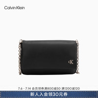 Calvin Klein女包24春夏时尚金属字母翻盖链条ck手机挎包枕头包新年礼物DP1704 001-太空黑 OS