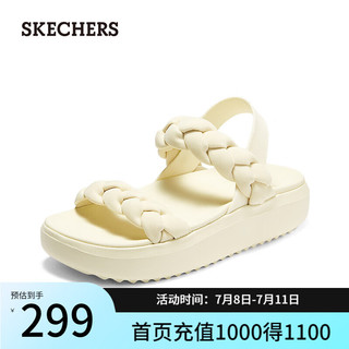 斯凯奇（Skechers）2024年夏女鞋厚底凉鞋舒适增高透气外穿沙滩鞋114806 亮黄色/YEL 39