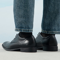 88VIP：SKECHERS 斯凯奇 男商务正装鞋运动鞋黑色皮鞋轻便耐磨休闲鞋65538-BLK