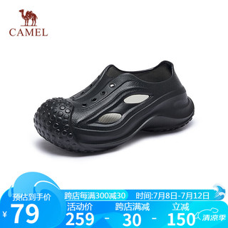 CAMEL 骆驼 洞洞鞋情侣款户外厚底休闲凉鞋 L24M533697M 黑色(男款) 42/43