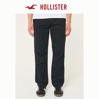 HOLLISTER24秋美式宽松休闲直筒工装运动长裤 男 KI330-4119 黑色 XS (170/70A)