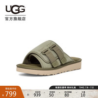 UGG夏季男士平底魔术贴凉拖鞋 1142730 SDC|四叶草绿色 42