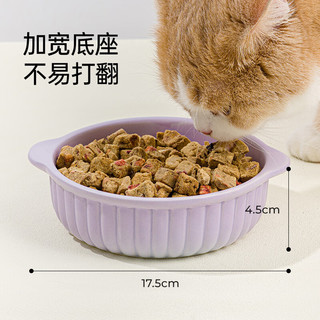 Mango蛮果宠物 双耳陶瓷猫咪碗饭翻猫碗宠物碗猫盆碗猫粮碗猫食盆 双耳陶瓷碗【如茵绿】