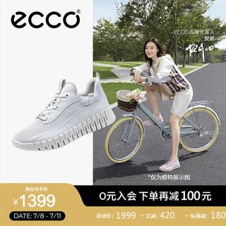 爱步（ECCO）【倪妮同款】休闲鞋女 简约百搭透气轻运动徒步鞋 灵动218223 白色21822350874 36