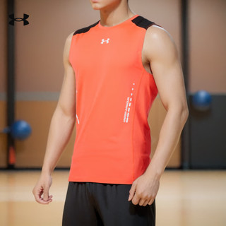 安德玛（Under Armour）男装背心 24夏季运动跑步训练舒适快干透气休闲背心 1370656-628/强力伸缩/紧身设计 S /165(100-120斤)