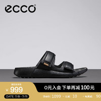 爱步（ECCO）【60周年款】 夏季简约休闲魔术贴外穿拖鞋女 科摩219003 黑色21900301001 41