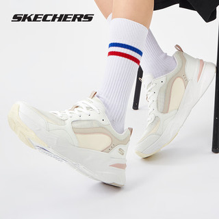 斯凯奇（Skechers）女鞋2024夏季网面透气厚底老爹鞋软底舒适缓震休闲跑步鞋 37