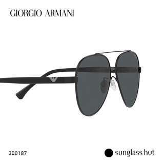 阿玛尼（Emporio Armani） 金属渐变飞行员 太阳镜男女款墨镜 0EA2046D 亚洲版 300187黑色