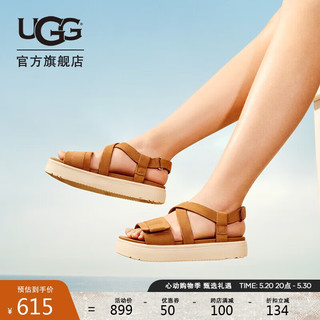 UGG夏季女士厚底露趾凉鞋 1158053 CHE|栗色 37