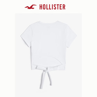 HOLLISTER24夏美式甜辣修身系带圆领短袖T恤 女 KI339-3780 白色 M (165/92A)