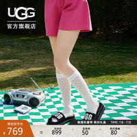 UGG夏季女士厚底字母沙滩凉拖鞋 1110110 BSVR|黑色/银色 38 BSVR|黑色/银色|经典延续色
