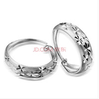 梦祥银 990足银耳环中老年银耳饰满天星光面大耳圈银饰母亲节送妈妈礼物 满天星妈妈耳环面宽约6mm