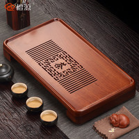檀源(Tanyuan)花梨木茶盘储水家用功夫茶具整块简约高档排水式实木茶托干泡茶台 茶语花梨木茶盘【55*28*6.5cm】