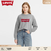 Levi's 李维斯24夏季女士宽松圆领卫衣宽松休闲潮流简约通勤 灰色 S