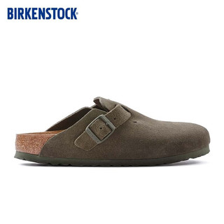 BIRKENSTOCK勃肯拖鞋男女室外拖鞋牛皮绒面革拖鞋Boston系列 绿色常规版1024721 39