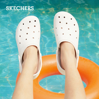 斯凯奇（Skechers）泡泡鞋女鞋两穿洞洞鞋夏一脚蹬111385 白色/WHT 37 