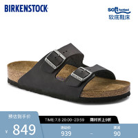 BIRKENSTOCK勃肯拖鞋男女款软木拖鞋女外穿凉拖涂油牛皮Arizona系列 男款黑色752481 40