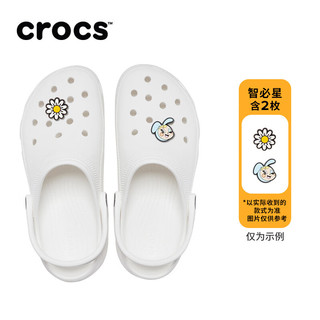 卡骆驰crocs王俊凯洞洞鞋女鞋经典云朵老爹鞋拖鞋一脚蹬洞洞鞋|206750 白色-100(含智必星) 36/37(230mm)