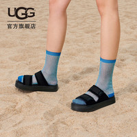 UGG夏季女士厚底一字拖凉拖 1158054 BLK|黑色 40
