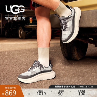 UGG春季男士低帮厚底休闲鞋 1127111CLBK|炭灰色/黑色41