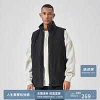 BODYDREAM两面穿羽绒马甲男冬季白鸭绒短款休闲加厚防寒外套 黑色 S 110斤以下