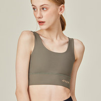 集姻集姻帅T束胸内衣大胸显小防下垂防震女塑胸中高强度运动背心 浅绿色 4XL