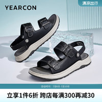 YEARCON 意尔康 男鞋 凉鞋男2024夏季简约凉拖两穿沙滩鞋透气轻便休闲男凉鞋 黑色 41