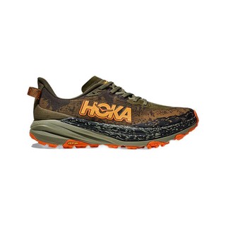 HOKA ONE ONE Speedgoat 6 男子越野跑鞋 1147830 橄榄色/南瓜黄 宽版 41