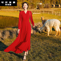 FEILUOMAN 菲洛曼 连衣裙 红色 XL