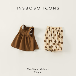 insbobo 女童套装夏款小童夏装2024女童装时髦套装洋气炸街儿童潮