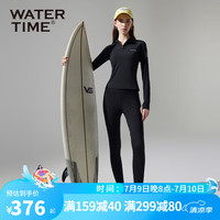 WATERTIME/水川 游泳衣女2024分体式长袖三件套防晒抗氯冲浪潜水服套装 黑色-长袖款【防晒长裤套装 】 S
