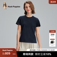 Hush Puppies暇步士女装夏季舒适短袖圆领衫 墨蓝色 L