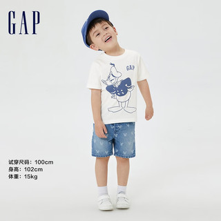 Gap【米奇】男幼童夏季纯棉短袖595332儿童装T恤 白色 110cm(5岁)