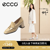 爱步（ECCO）高跟单鞋女 24年夏季职场通勤软底粗跟方头皮鞋 型塑290943 裸色牛皮29094301211 36