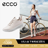 爱步（ECCO）休闲鞋女 夏季时尚简约软底轻运动徒步鞋 灵动系列218203 石灰色/裸色21820360720 35