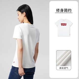 Levi's【NEW JEANS同款】李维斯24夏季女士T恤白色圆领甜酷内搭 白色 XS