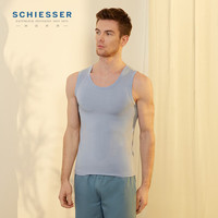 舒雅SCHIESSER舒雅男士背心3A抑菌莫代尔蚕丝透气打底背心E5/19132V 浅蓝7802 XXXL