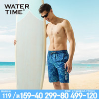 WATERTIME泳裤男五分平角游泳裤速干宽松大码冲浪防尴尬沙滩裤男 树叶花XL
