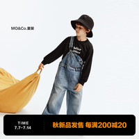 little MO&Co.little moco童装24秋男女童纯棉牛仔连体背带长裤KBD3JPS001 牛仔蓝色 110/53