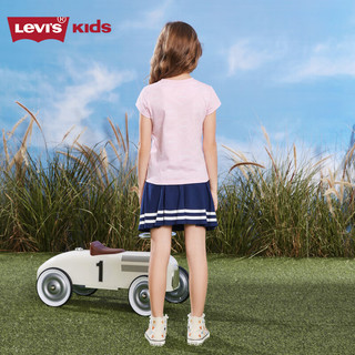 Levi's李维斯童装夏季儿童学院风套装女童短袖t恤裙子2件套 玫瑰浅粉 150/68(M)