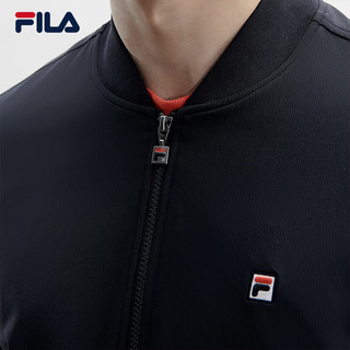 FILA 斐乐官方男士梭织外套2024春季新款时尚基础休闲棒球领夹克 传奇蓝-NV 1