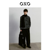 GXG 男装经典蓝色系列灰色低领毛衫2022年冬季