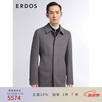 ERDOS冬季商务通勤保暖翻领毛呢大衣 深灰 175/96A/L